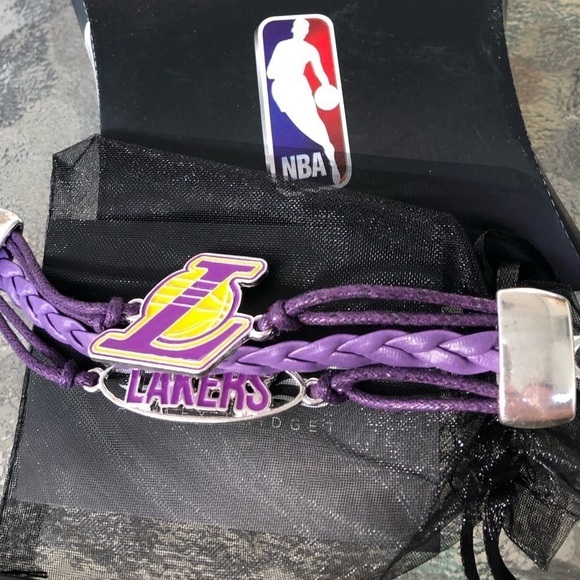 Ashley Bridget x NBA LA Lakers Purple White Braided Bracelet NEW 3 Layer Rope - Picture 2 of 9